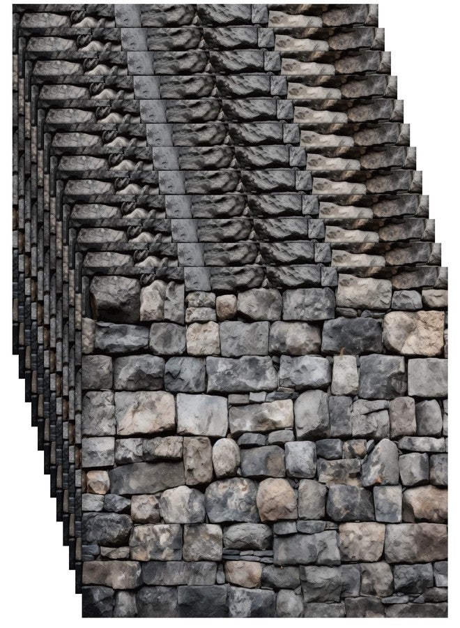Furbeko 35 Pcs Miniature Dollhouse Wallpaper Self-Adhesive Mini DIY Floorboards Wall Paper Real Life DIY Decoration for Dollhouse (Brick Gray) - Image 1